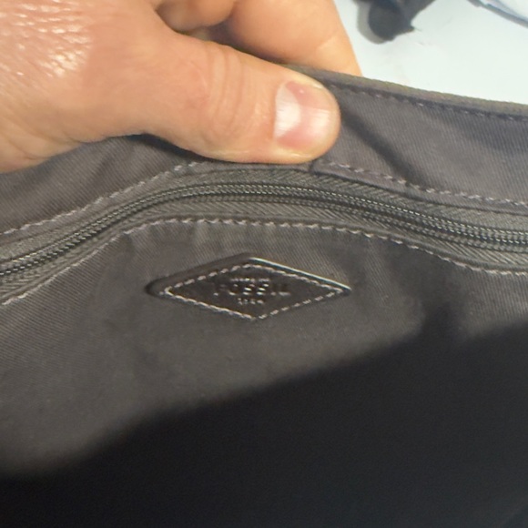 Fossil Dark Brown Leather Messenger Bag - Picture 4 of 4